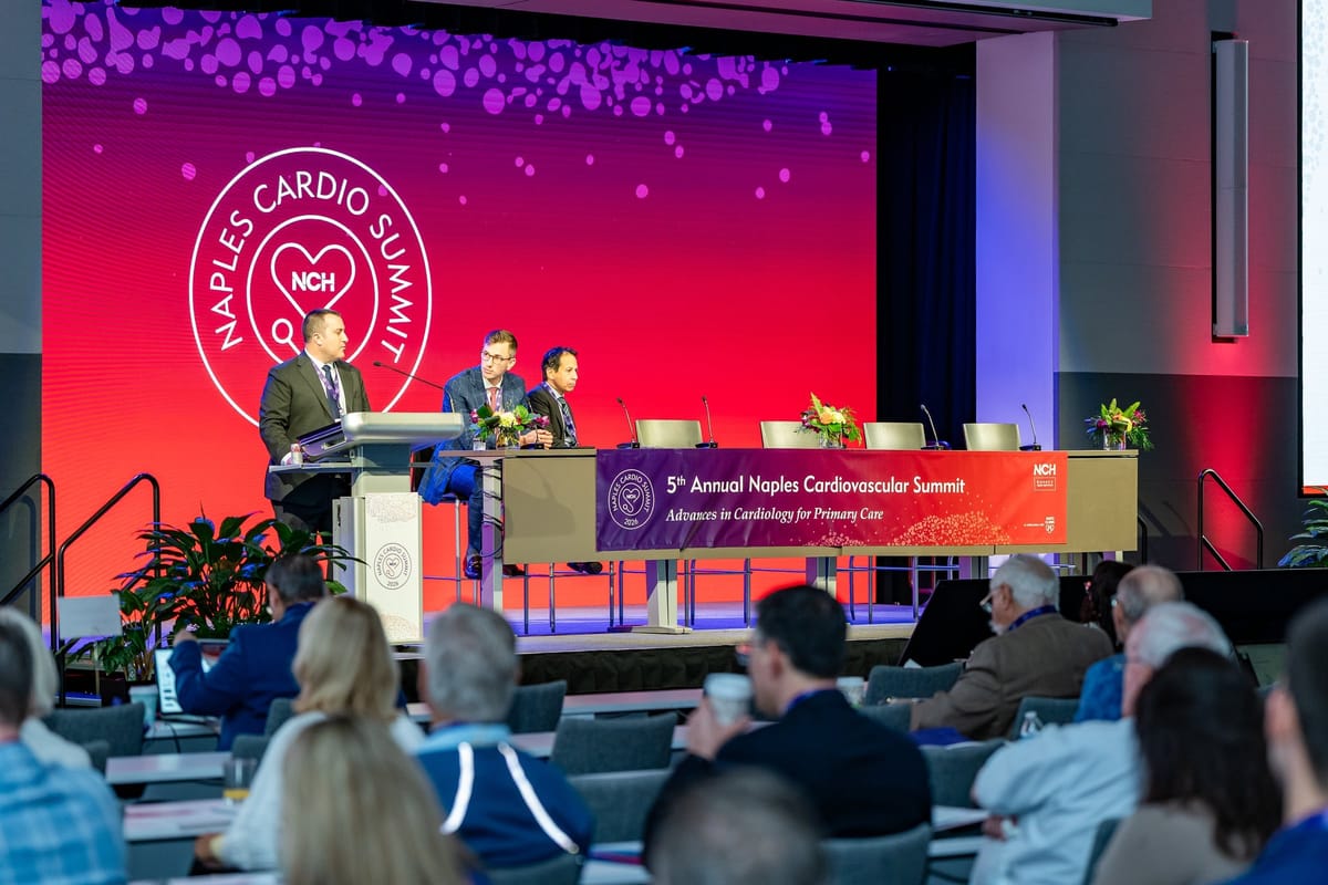 Clinical panel discussion on the branded Naples Cardiovascular Summit stage