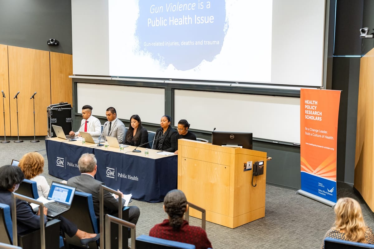 Health Policy Research Scholars presenting during a public health panel